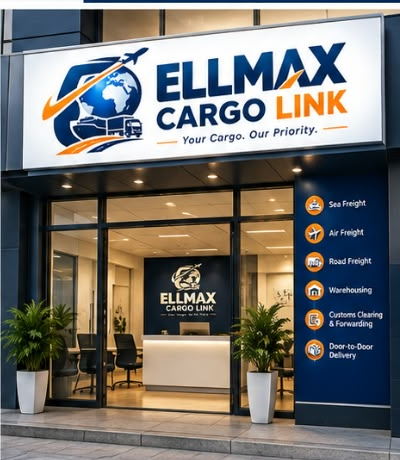 Ellmax Cargo Link office storefront with staff ready to help